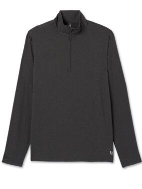 Vuori Men's Ease Performance Half Zip Pullover Large L Charcoal Heather Gray Top